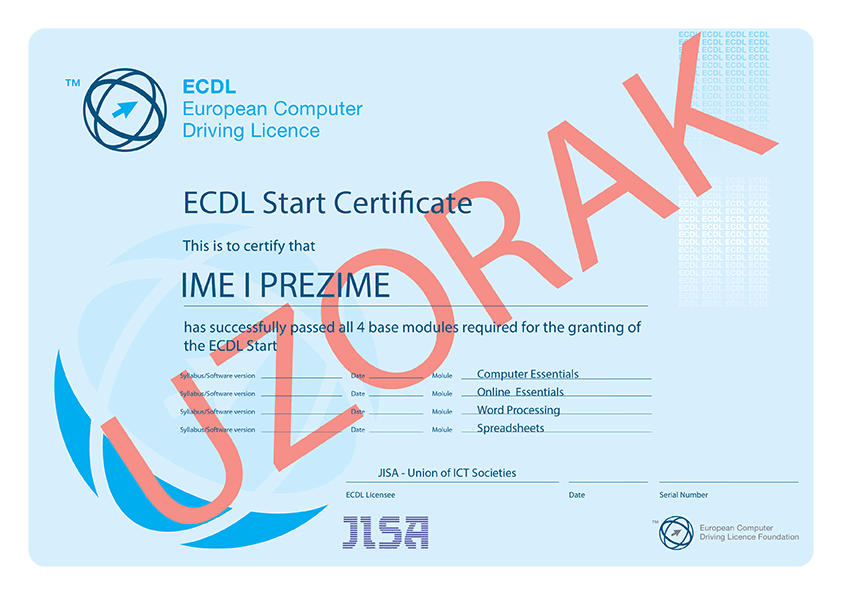 ecdl start sertifikat